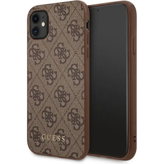 Guess 4G Metal Gold Logo Case for iPhone 11 / Xr 6.1 - Brown - (GUE002103-0)