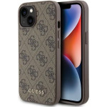 Guess 4G Metal Gold Logo case for iPhone 15 - brown - (GUE003126-0)