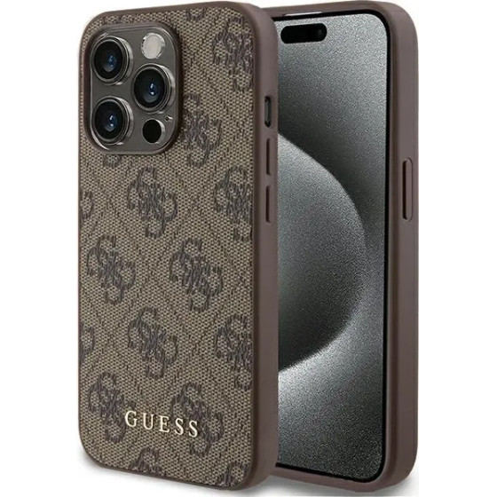 Guess 4G Metal Gold Logo case for iPhone 15 Pro - brown - (GUE003314-0)