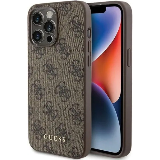 Guess 4G Metal Gold Logo case for iPhone 15 Pro Max - brown - (GUE003127-0)