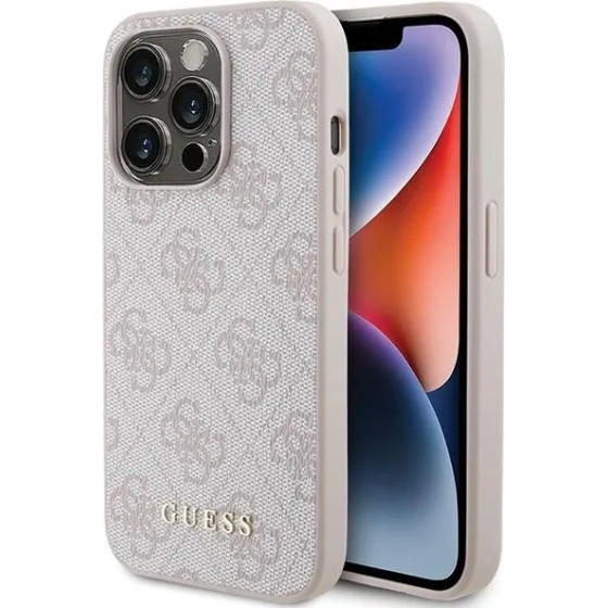 Guess 4G Metal Gold Logo case for iPhone 15 Pro - pink - (GUE003134-0)