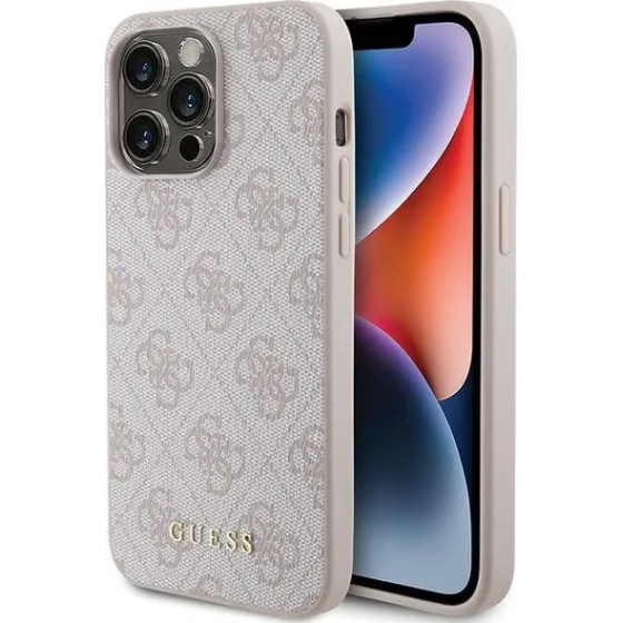 Guess 4G Metal Gold Logo case for iPhone 15 Pro Max - pink - (GUE003135-0)