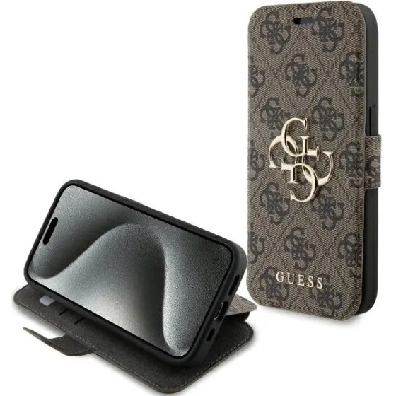 Guess 4G Metal Logo case for iPhone 15 Pro - brown - (GUE003587-0)