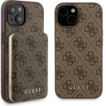 Guess 4G Metal Logo case set for iPhone 15 + 5000mAh MagSafe power bank - brown - (GUE003254-0)