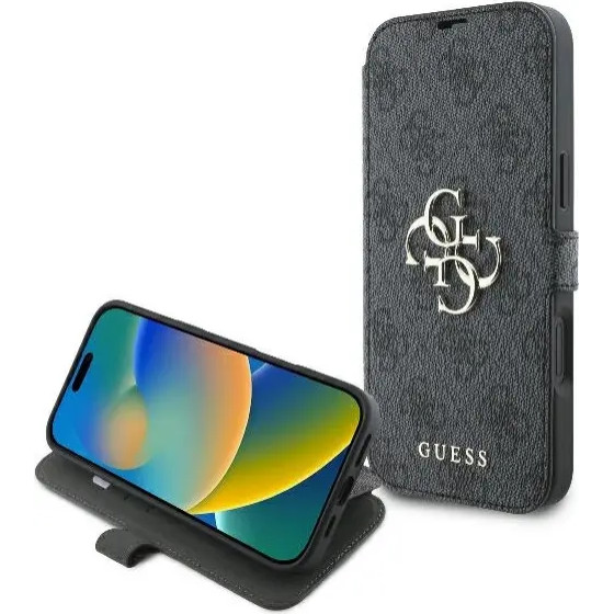 Guess 4G Metal Logo iPhone 16 Plus Case - Black - (GUE004055-0)