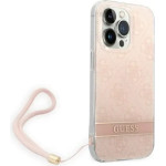 Guess 4G Print Strap iPhone 14 Pro Case - Pink - (GUE002128-0)