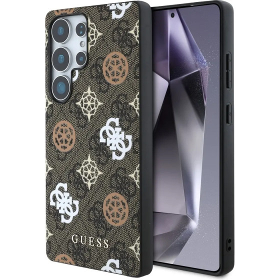Guess 4G Printed Colored Peony Pattern MagSafe Case for Samsung Galaxy S25 Ultra Brown - (GUE004293-0)