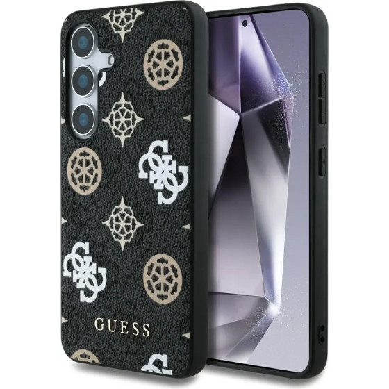 Guess 4G Printed Colored Peony Pattern MagSafe case for Samsung Galaxy S25 black - (GUE004290-0)