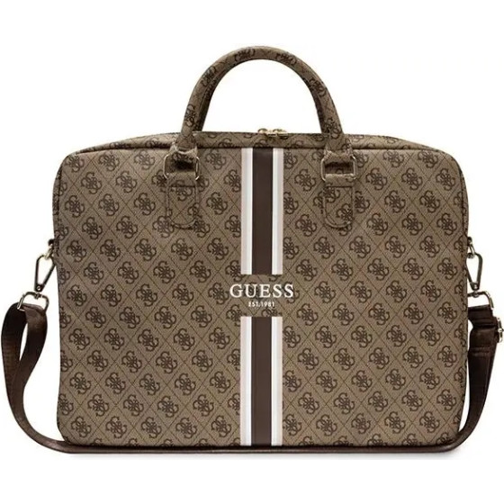 Guess 4G Printed Stripes bag for a 16 laptop - brown - (GUE002721-0)