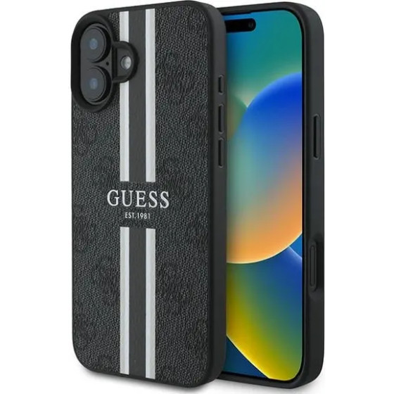 Guess 4G Printed Stripes MagSafe case for iPhone 16 Plus - black - (GUE003773-0)