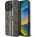 Guess 4G Printed Stripes MagSafe Case for iPhone 16 Pro Max - Brown - (GUE003778-0)