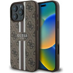 Guess 4G Printed Stripes MagSafe iPhone 16 Pro Case - Brown - (GUE003875-0)