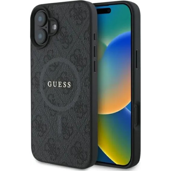 Guess 4G Ring Classic Logo MagSafe case for iPhone 16 - black - (GUE003761-0)