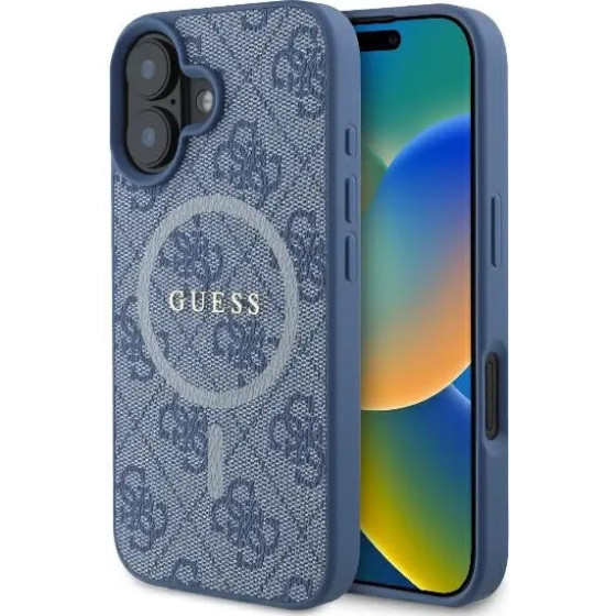 Guess 4G Ring Classic Logo MagSafe case for iPhone 16 Plus - blue - (GUE004020-0)