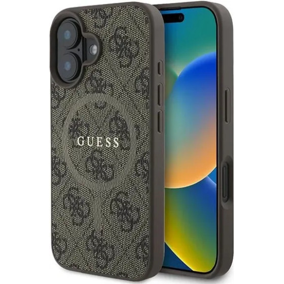 Guess 4G Ring Classic Logo MagSafe iPhone 16 Plus Case - Brown - (GUE003770-0)
