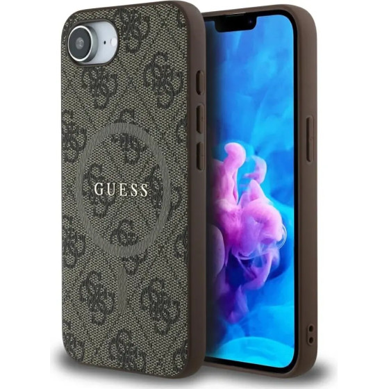 Guess 4G Ring Classic Logo MagSafe iPhone 16e Case - Brown - (GUE004495-0)