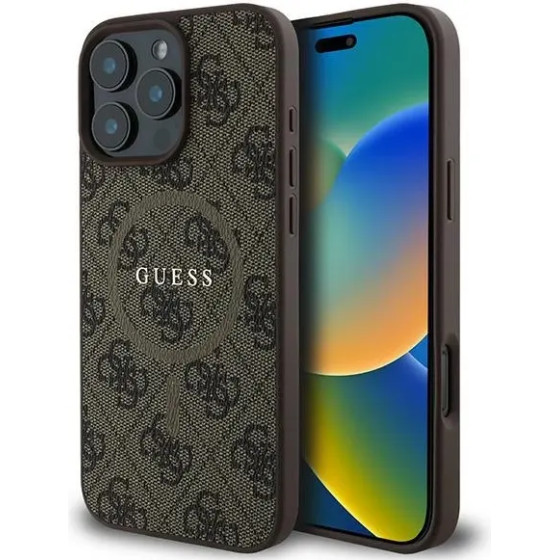 Guess 4G Ring Classic Logo MagSafe iPhone 16 Pro Case - Brown - (GUE003771-0)