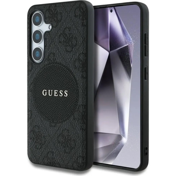 Guess 4G Round Patch Classic Logo MagSafe case for Samsung Galaxy S25 black - (GUE004244-0)
