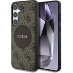 Guess 4G Round Patch Classic Logo MagSafe Case for Samsung Galaxy S25 Brown - (GUE004247-0)