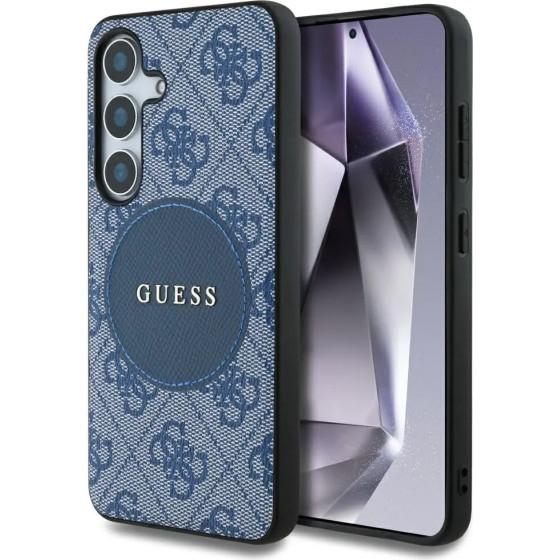 Guess 4G Round Patch Classic Logo MagSafe case for Samsung Galaxy S25 Plus blue - (GUE004343-0)