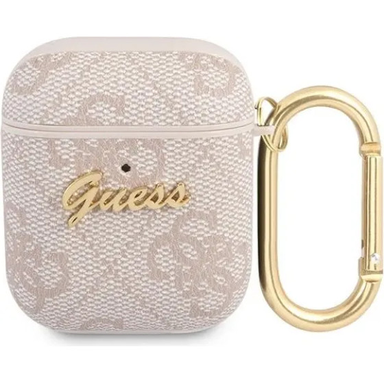 Guess 4G Script Metal Collection Case for AirPods 1 / 2 - Pink - (GUE001433-0)