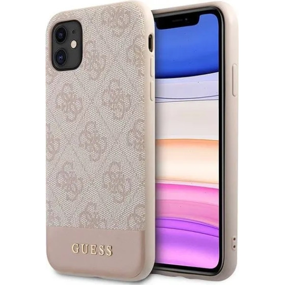 Guess 4G Stripe Collection Case for iPhone 11 / Xr 6.1 - Pink - (GUE001588-0)