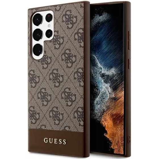 Guess 4G Stripe Collection case for Samsung Galaxy S24 Ultra - brown - (GUE003540-0)