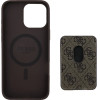 Guess 4G Stripes case with Magsafe wallet for iPhone 16 Pro Max brown - (GUE004459-0)
