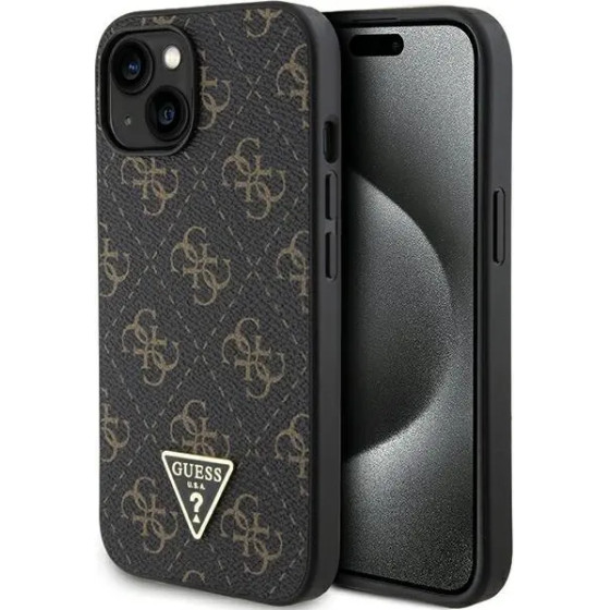 Guess 4G Triangle Metal Logo case for iPhone 15 Plus / 14 Plus - black - (GUE003611-0)