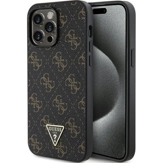 Guess 4G Triangle Metal Logo case for iPhone 15 Pro - black - (GUE003612-0)