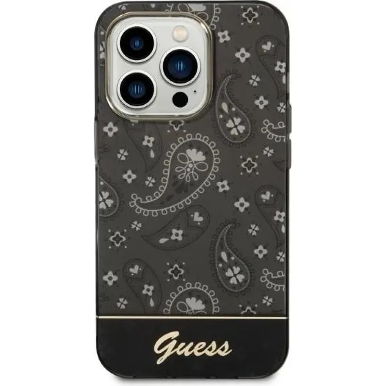 Guess Bandana Paisley iPhone 14 Pro 6.1 Case - Black - (GUE002196-0)