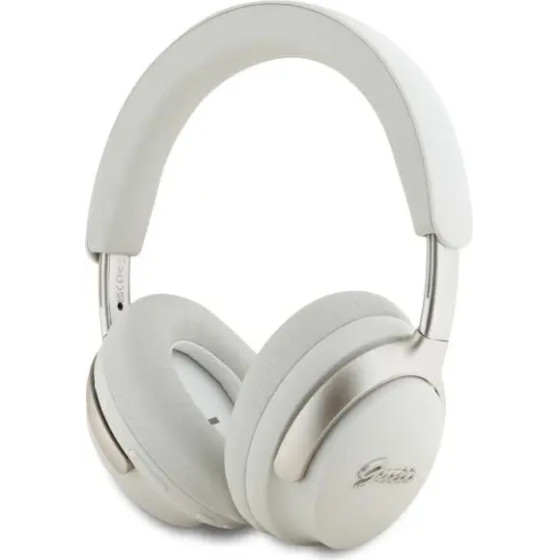 Guess Bluetooth ANC Headphones GUBHC22PSFCSME Beige/Beige Metal Script Logo - (GUE004157-0)