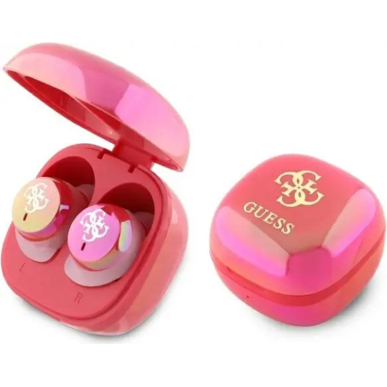 Guess Bluetooth headphones GUTWSJ144ESF TWS + docking station fuchsia/fuschia Iridescent 4G Printed Logo - (GUE004188-0)