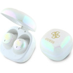 Guess Bluetooth headphones GUTWSJ144ESH TWS + docking station white/white Iridescent 4G Printed Logo - (GUE004190-0)