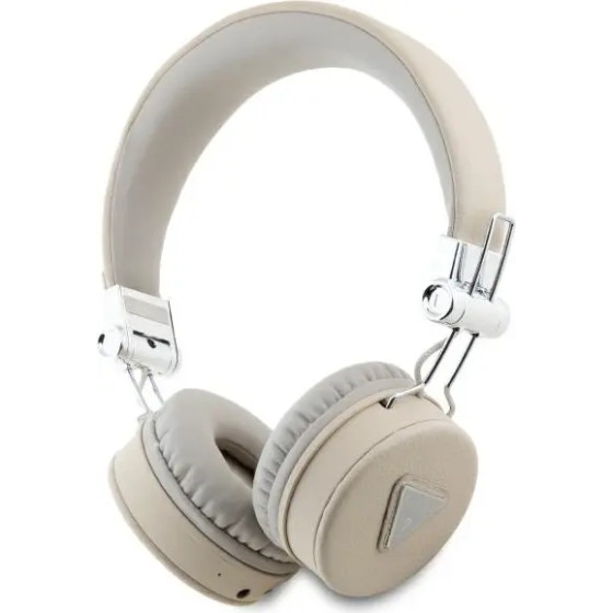 Guess Bluetooth on-ear headphones ENC GUBH70PGTSPSE beige/beige Grained Classic Round Shape - (GUE004177-0)