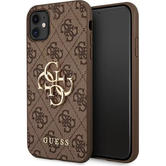 Guess case for iPhone 11 / XR from the 4G Big Metal Logo series - brown - (GUE001282-0)