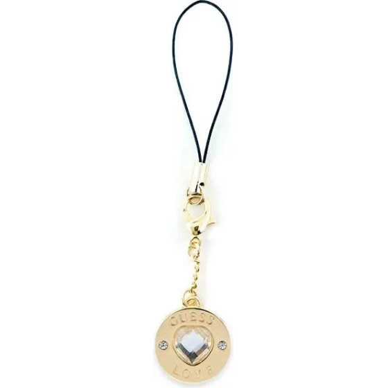 Guess case GUCPMHGLD Phone Strap Heart Diamond Charm with Rhinestones - (GUE002953-0)