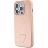 Guess Croco Triangle Metal Logo case for iPhone 15 Pro - pink - (GUE003114-0)