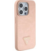 Guess Croco Triangle Metal Logo case for iPhone 15 Pro - pink - (GUE003114-0)