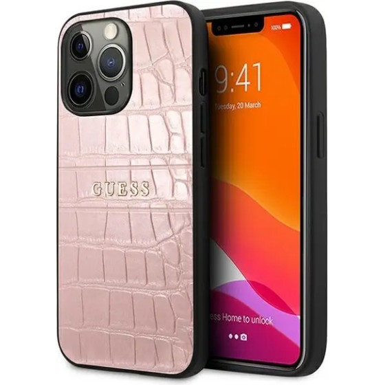 Guess Croco Strap Collection iPhone 13 Pro / 13 6.1 Case - Pink - (GUE001703-0)