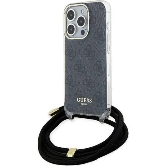 Guess Crossbody Cord 4G Print case for iPhone 15 Pro - black - (GUE003386-0)