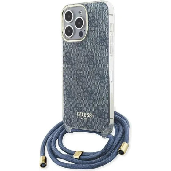 Guess Crossbody Cord 4G Print case for iPhone 15 Pro Max - blue - (GUE003393-0)