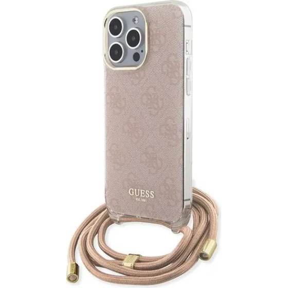 Guess Crossbody Cord 4G Print case for iPhone 15 Pro Max - pink - (GUE003396-0)