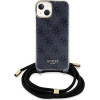 Guess Crossbody Cord 4G Print Case for iPhone 15/14/13 - Black - (GUE003385-0)