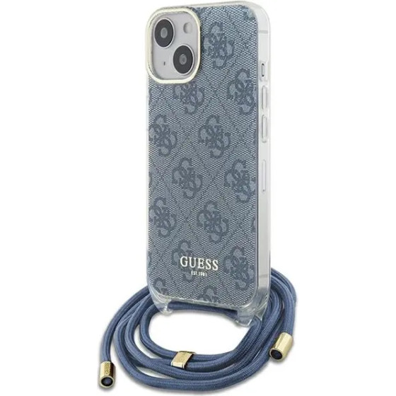 Guess Crossbody Cord 4G Print Case for iPhone 15/14/13 - Blue - (GUE003391-0)