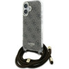 Guess Crossbody Cord 4G Print Case with Lanyard for iPhone 16 - Brown - (GUE004103-0)