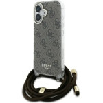Guess Crossbody Cord 4G Print Case with Lanyard for iPhone 16 - Brown - (GUE004103-0)