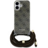 Guess Crossbody Cord 4G Print Case with Lanyard for iPhone 16 - Brown - (GUE004103-0)