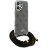 Guess Crossbody Cord 4G Print Case with Lanyard for iPhone 16 - Brown - (GUE004103-0)