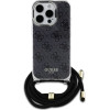 Guess Crossbody Cord 4G Print Case with Lanyard for iPhone 16 Pro - Black - (GUE004101-0)